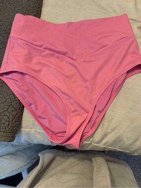 AERIE Women's High-Waist Bikini Bottom - Pink